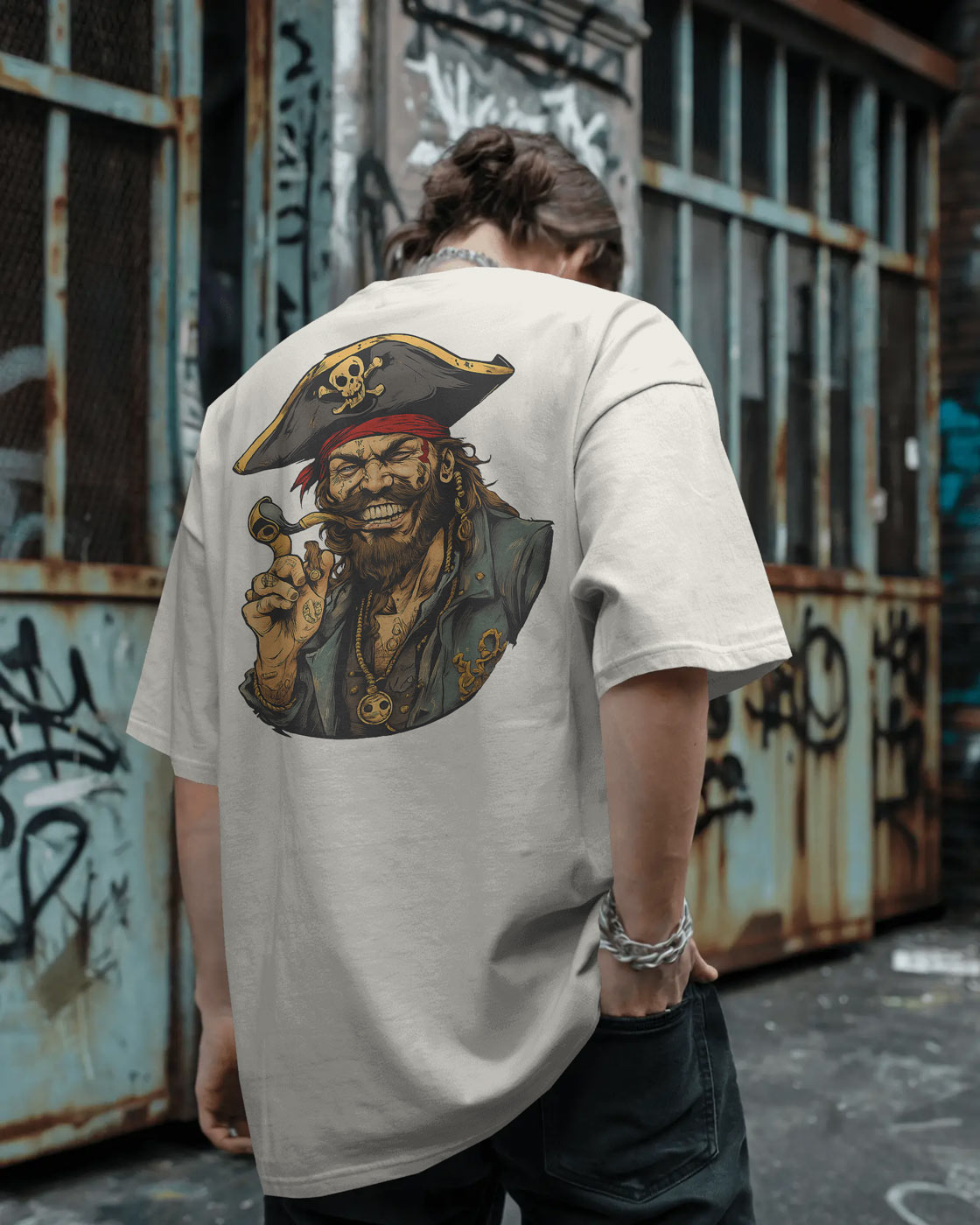 Rogue Pirate Illustration Oversized Graphic T-Shirt for Men – Bycads Signature Drop