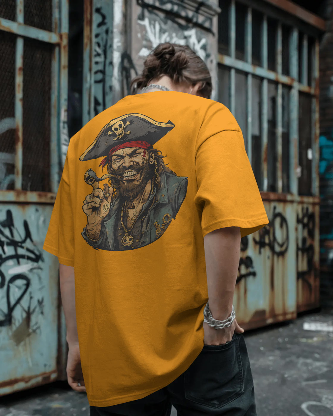 Rogue Pirate Illustration Oversized Graphic T-Shirt for Men – Bycads Signature Drop