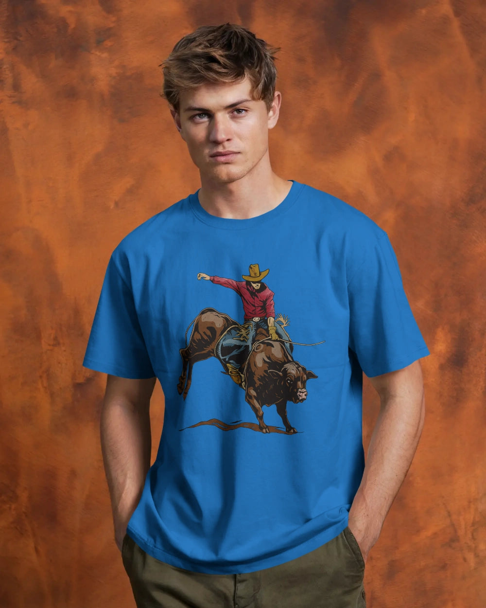 “Rough & Reckless” Cowboy Bull Ride T-shirt By Bycads