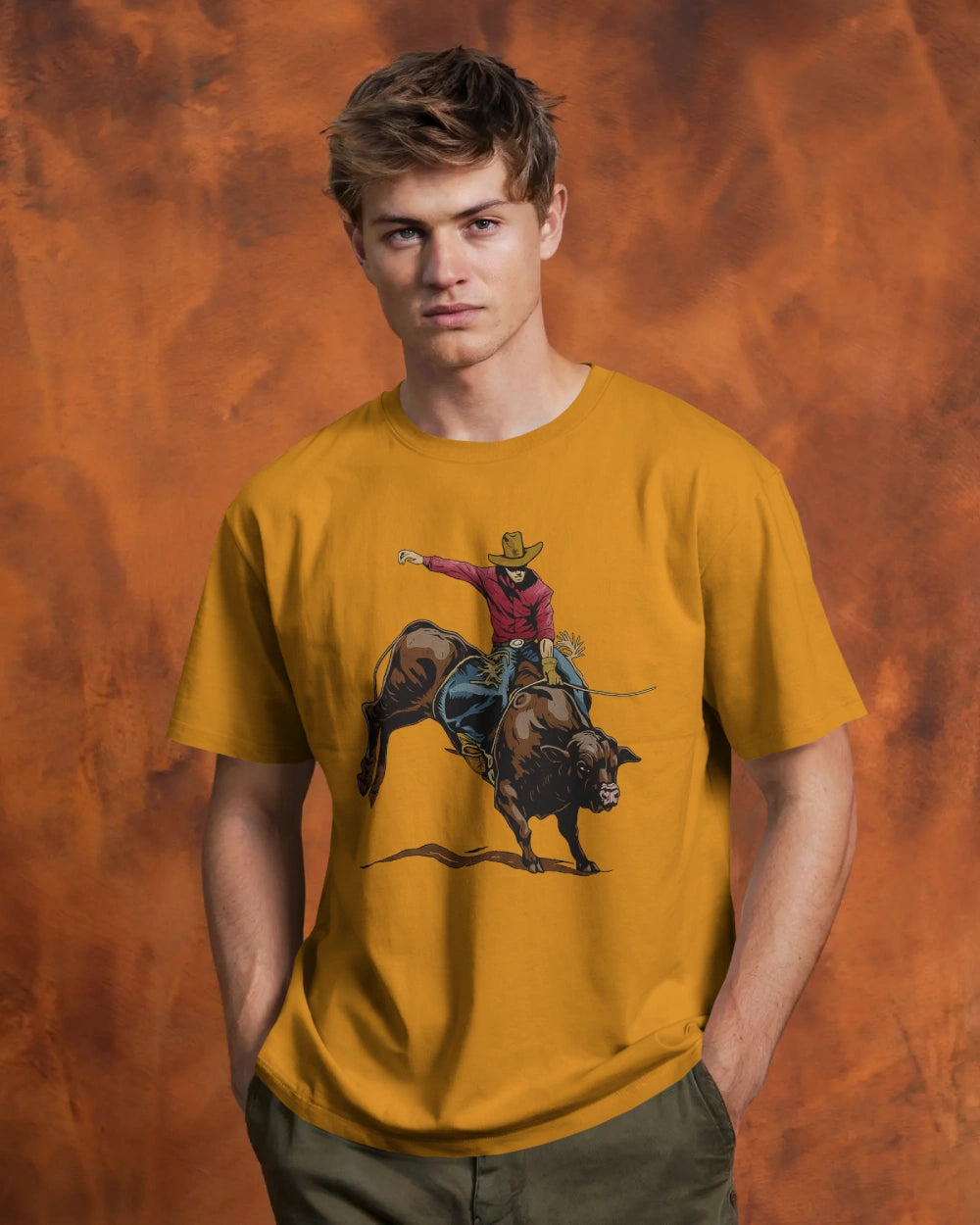 “Rough & Reckless” Cowboy Bull Ride T-shirt By Bycads