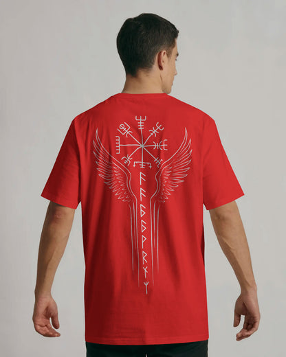 Runic Wings Oversized T-Shirt – Norse Symbolic Streetwear by Bycads