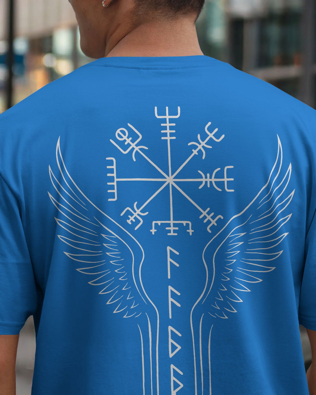 Runic Wings Oversized T-Shirt – Norse Symbolic Streetwear by Bycads
