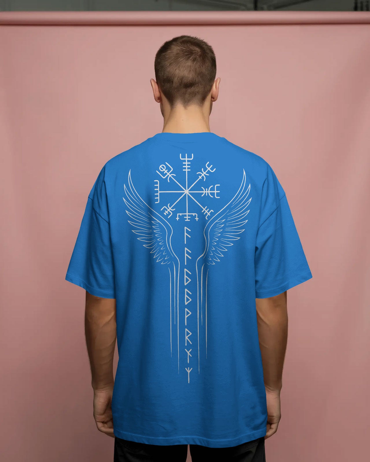 Runic Wings Oversized T-Shirt – Norse Symbolic Streetwear by Bycads