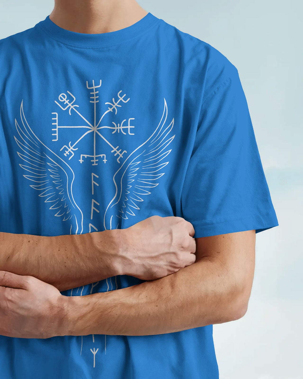 Runic Wings Oversized T-Shirt – Norse Symbolic Streetwear by Bycads
