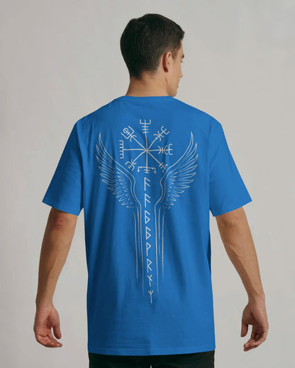 Runic Wings Oversized T-Shirt – Norse Symbolic Streetwear by Bycads