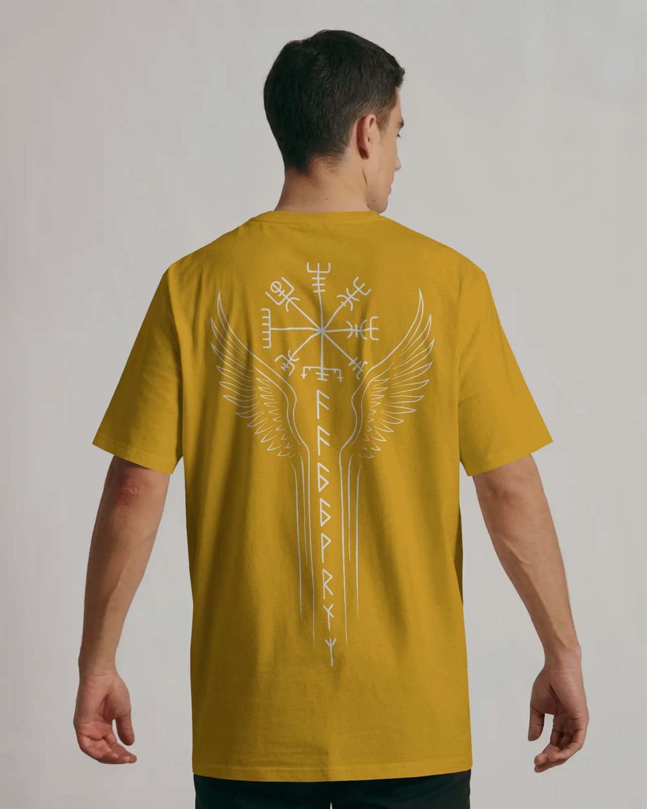 Runic Wings Oversized T-Shirt – Norse Symbolic Streetwear by Bycads