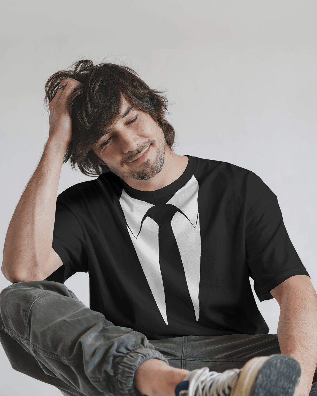 SUIT UP Minimal Collar Illusion Oversized Bycads T-Shirt