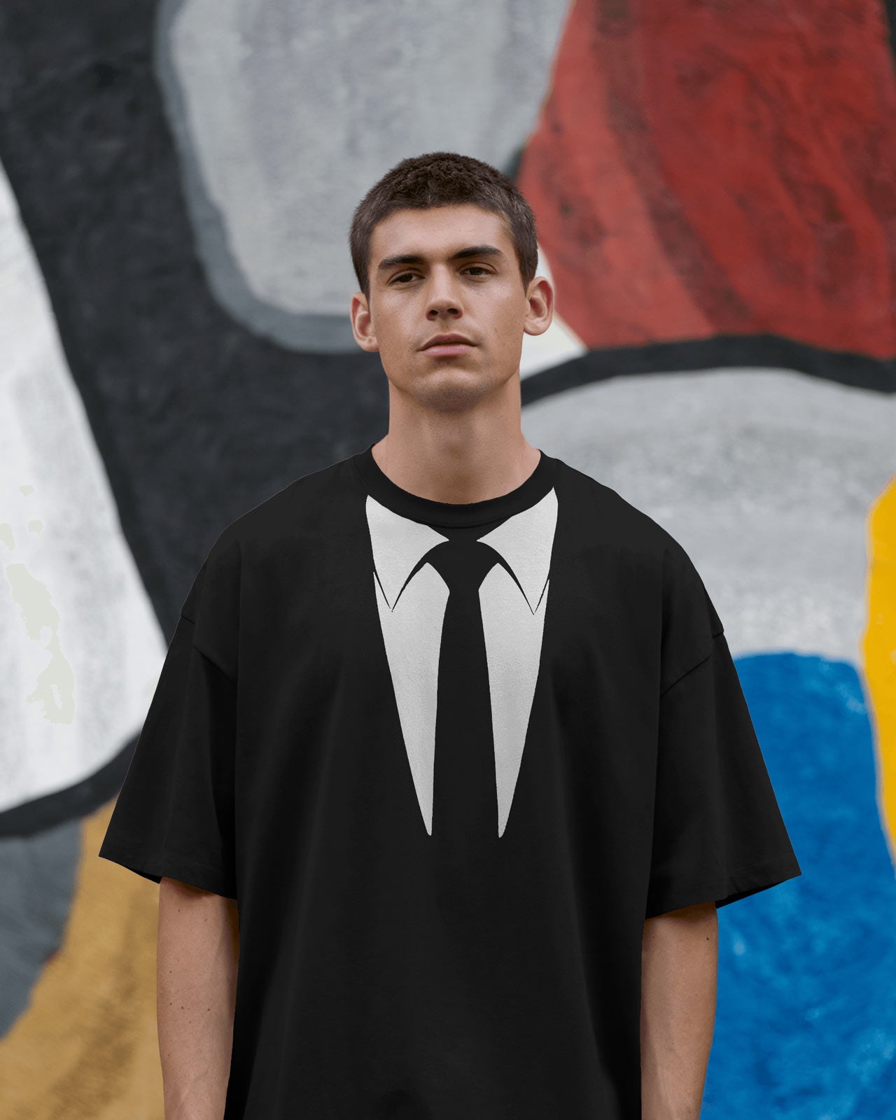 SUIT UP Minimal Collar Illusion Oversized Bycads T-Shirt