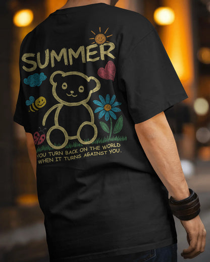 SUMMER BEAR Hand-Drawn Graphic Unisex Tee by Bycads