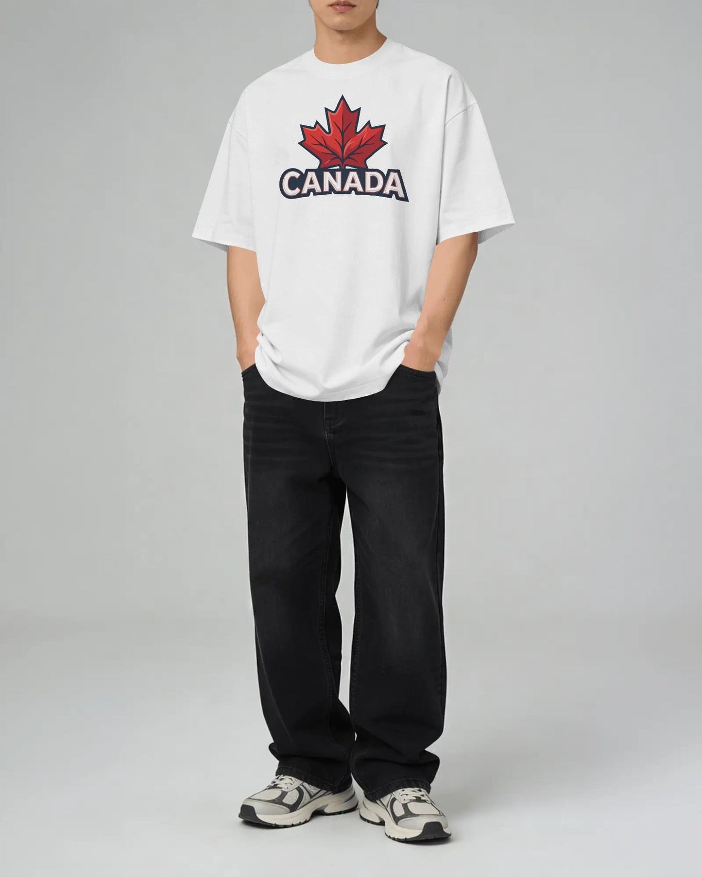 BYCADS Canada Maple Leaf Oversized Cotton Blend T-Shirt | Premium Streetwear Graphic T-Shirt