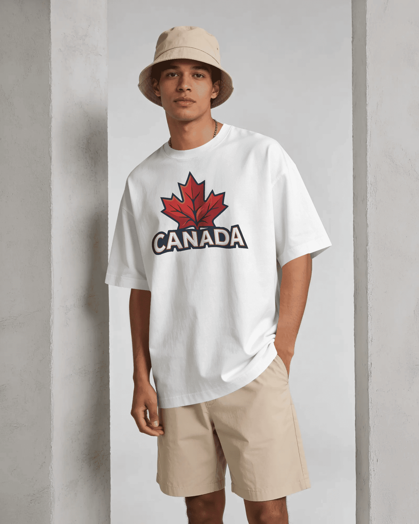 BYCADS Canada Maple Leaf Oversized Cotton Blend T-Shirt | Premium Streetwear Graphic T-Shirt