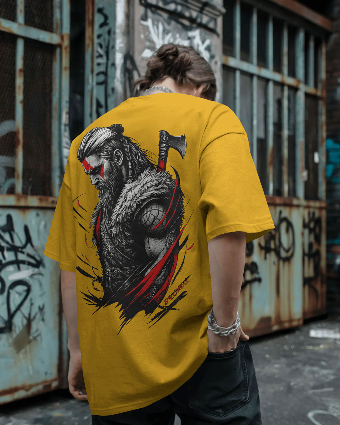 “The Viking’s Wrath” Oversized Warrior T-shirt By Bycads