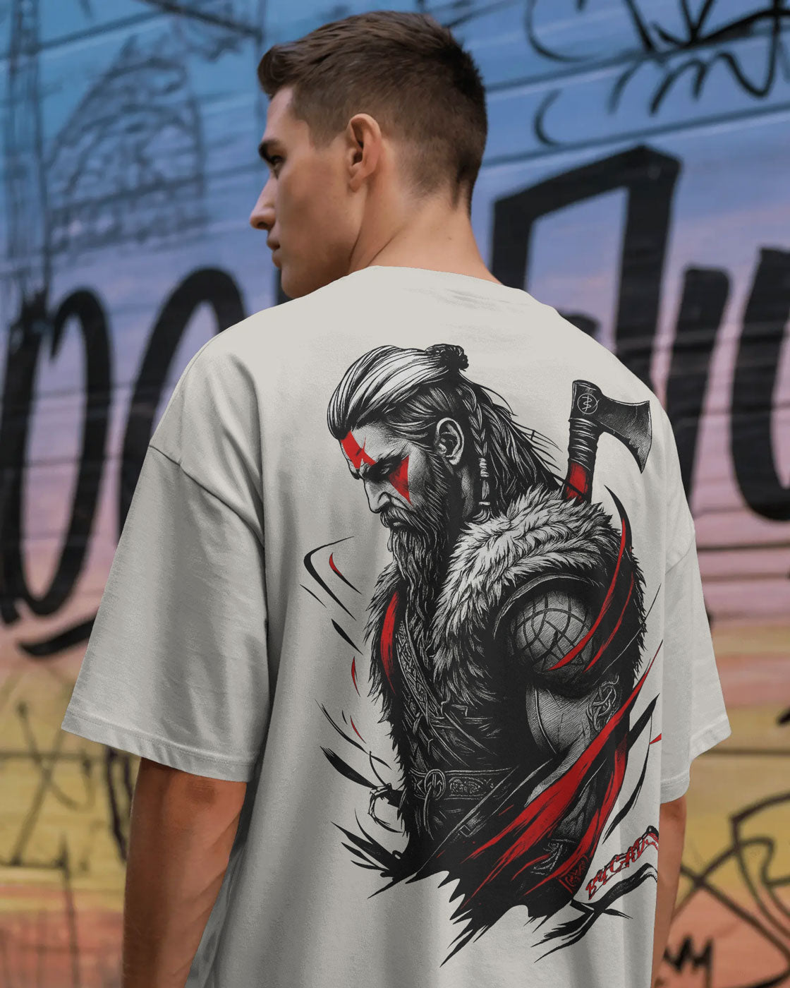 “The Viking’s Wrath” Oversized Warrior T-shirt By Bycads