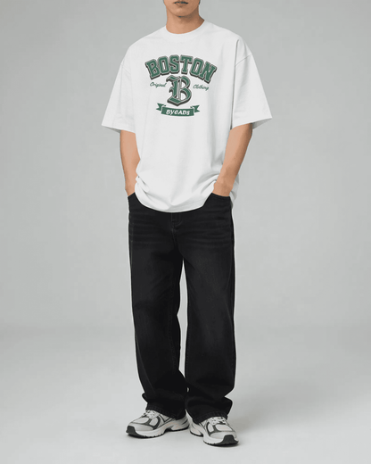 BYCADS Boston Graphic Oversized T-Shirt – Unisex Streetwear Cotton Blend t shirt