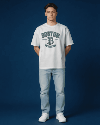 BYCADS Boston Graphic Oversized T-Shirt – Unisex Streetwear Cotton Blend t shirt