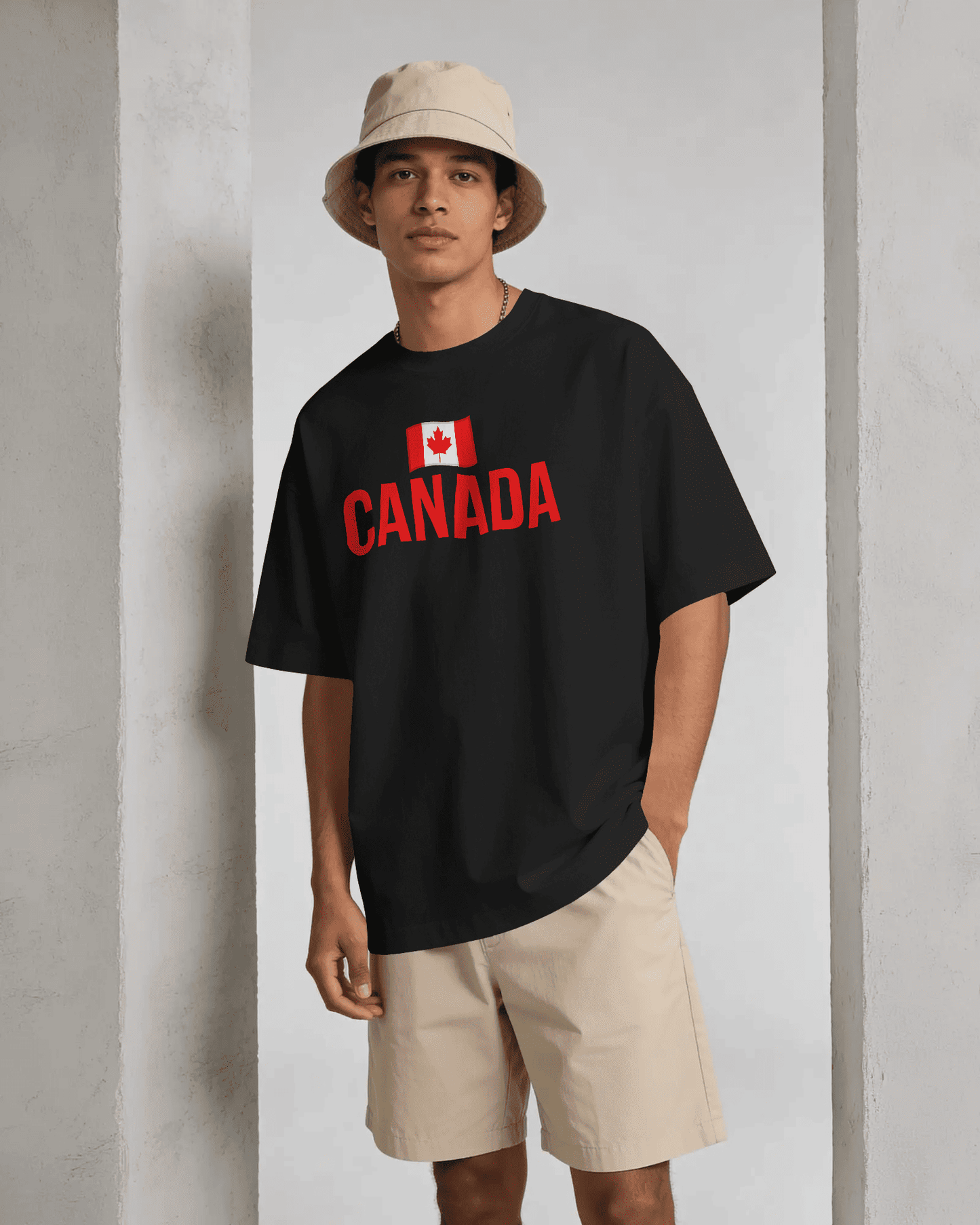 BYCADS Canada Flag Oversized T-Shirt – Travel Graphic Printed Cotton Blend tshirt