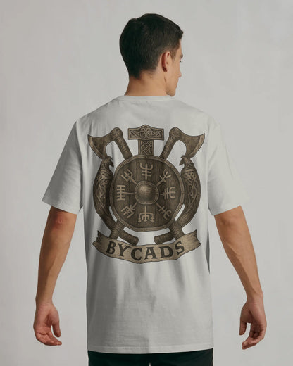 Viking Rune Shield Oversized T-Shirt – Nordic Warrior Series by Bycads