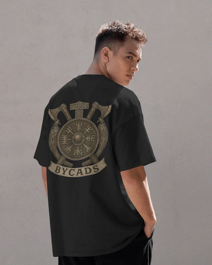 Viking Rune Shield Oversized T-Shirt – Nordic Warrior Series by Bycads