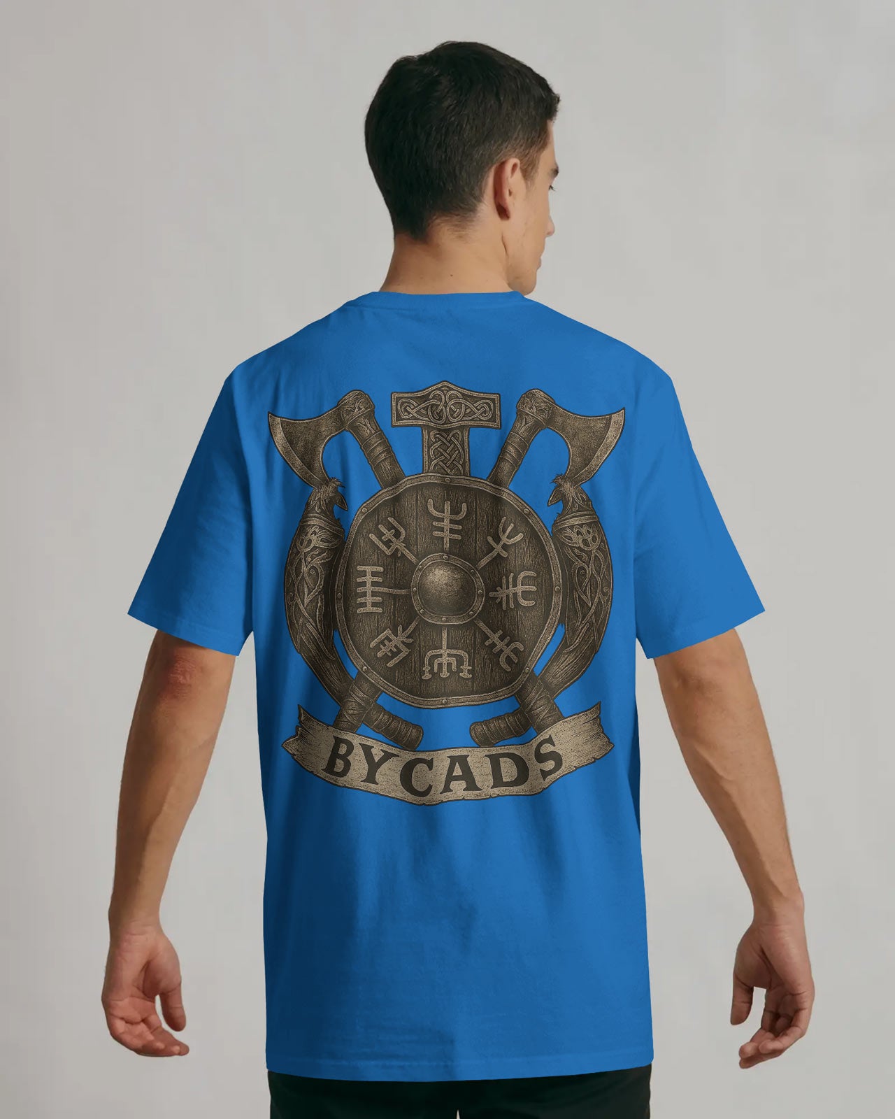 Viking Rune Shield Oversized T-Shirt – Nordic Warrior Series by Bycads