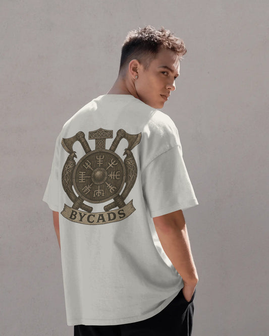 Viking Rune Shield Oversized T-Shirt – Nordic Warrior Series by Bycads