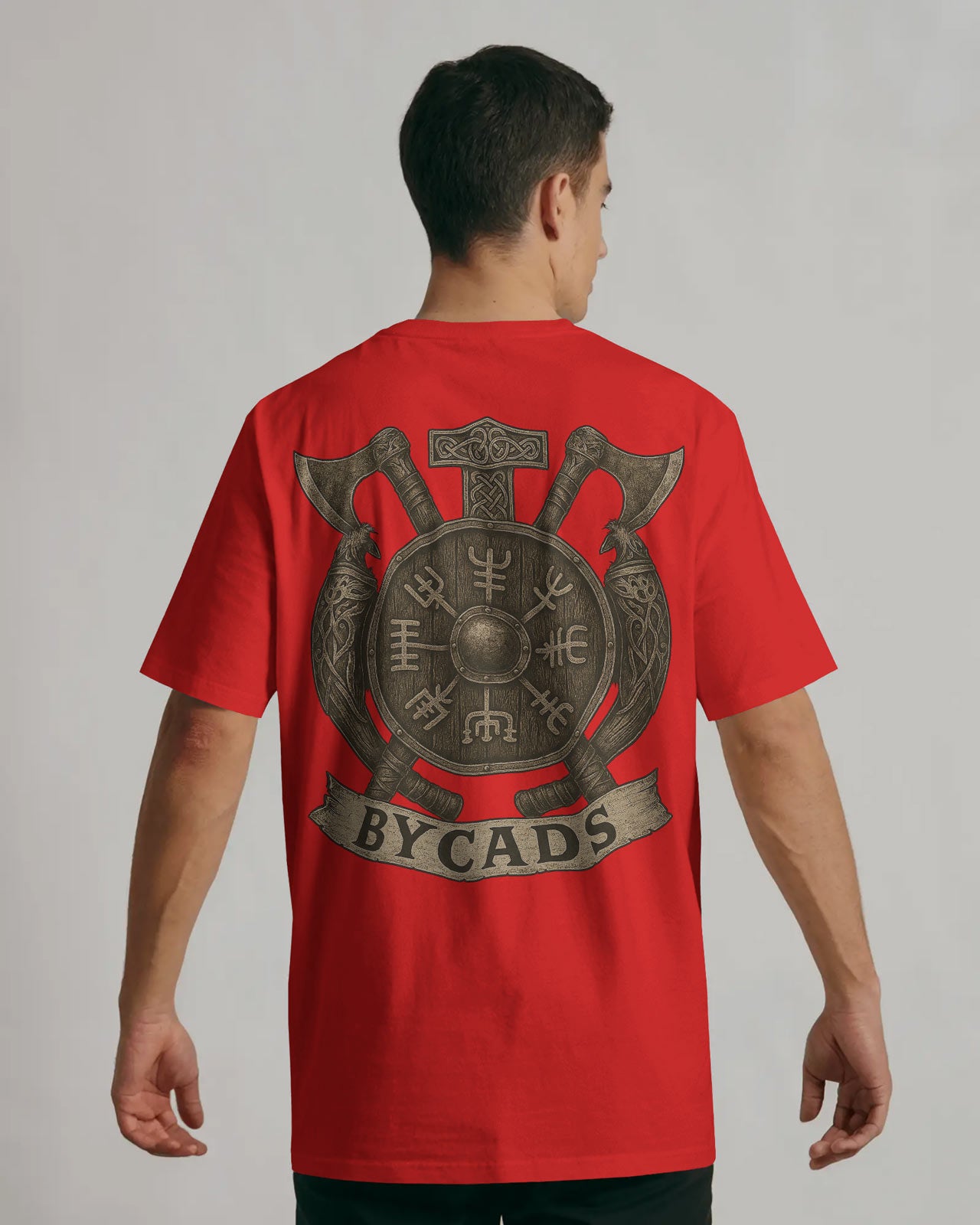 Viking Rune Shield Oversized T-Shirt – Nordic Warrior Series by Bycads