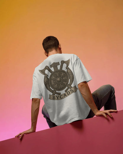 Viking Rune Shield Oversized T-Shirt – Nordic Warrior Series by Bycads