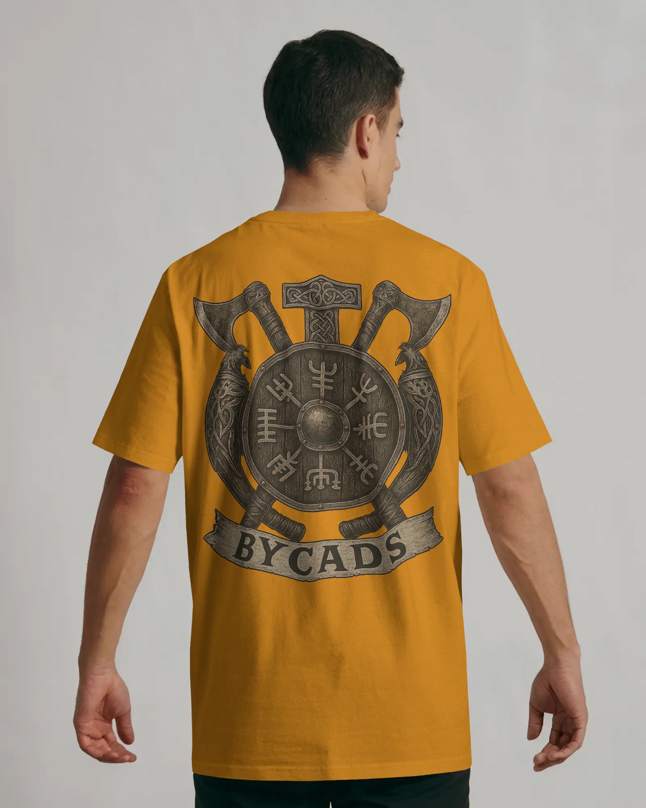Viking Rune Shield Oversized T-Shirt – Nordic Warrior Series by Bycads