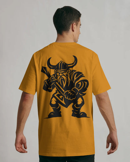 Viking Warrior Oversized T-Shirt for Men – Fierce Axe Fighter Graphic by Bycads