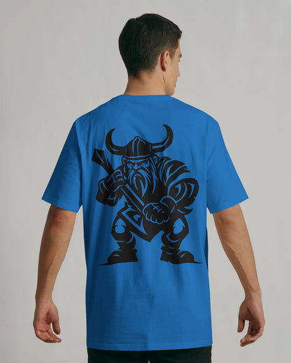 Viking Warrior Oversized T-Shirt for Men – Fierce Axe Fighter Graphic by Bycads