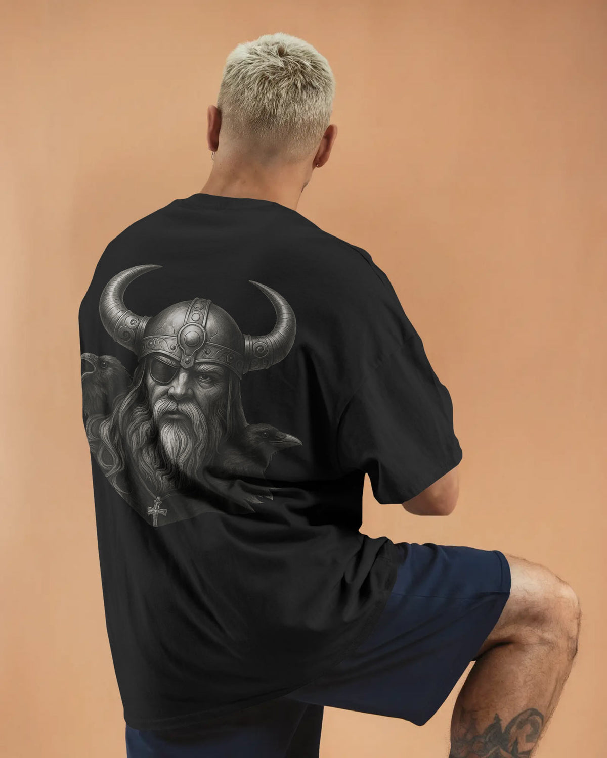 Viking Warrior Oversized T-Shirt for Men – Norse Streetwear by Bycads