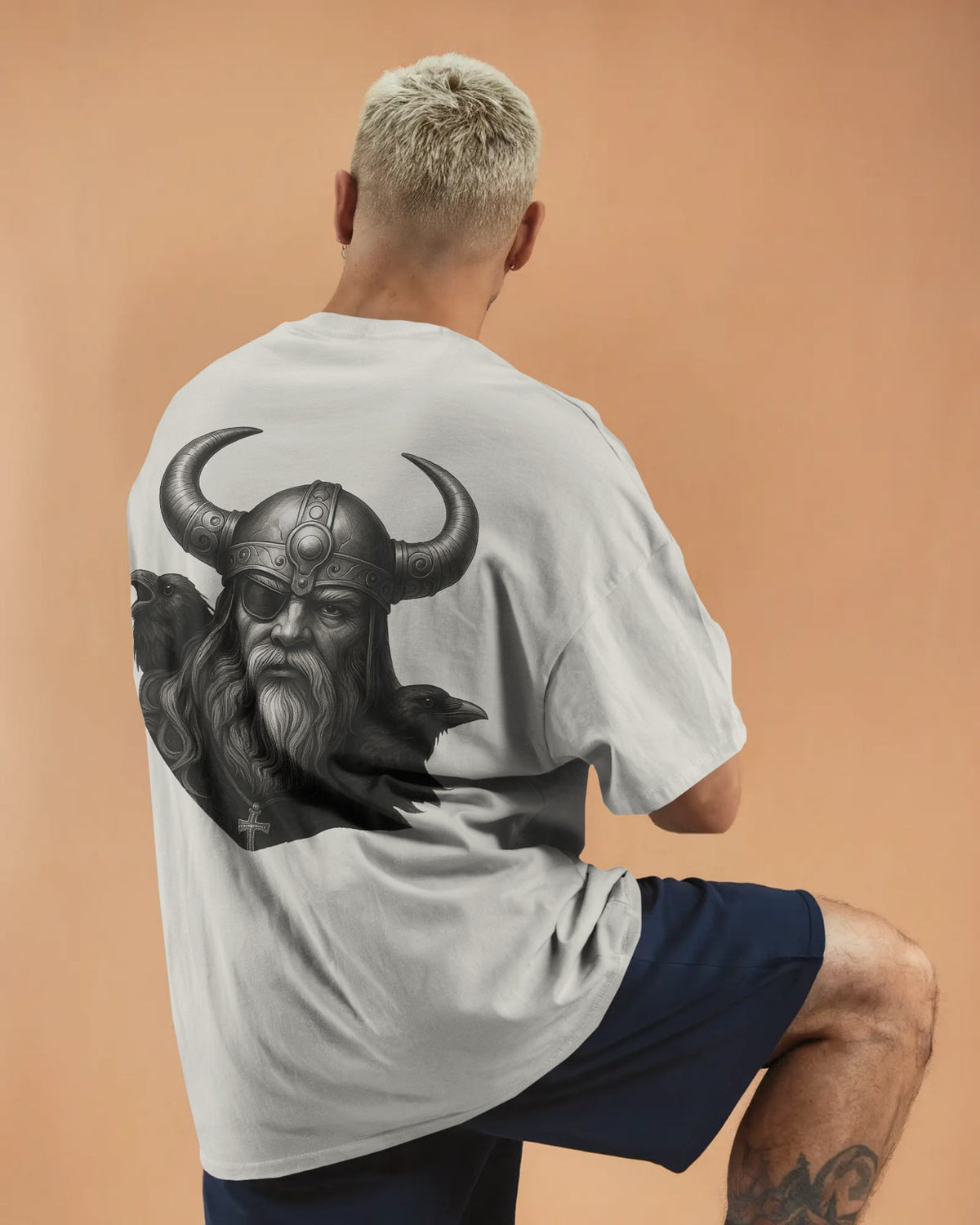Viking Warrior Oversized T-Shirt for Men – Norse Streetwear by Bycads