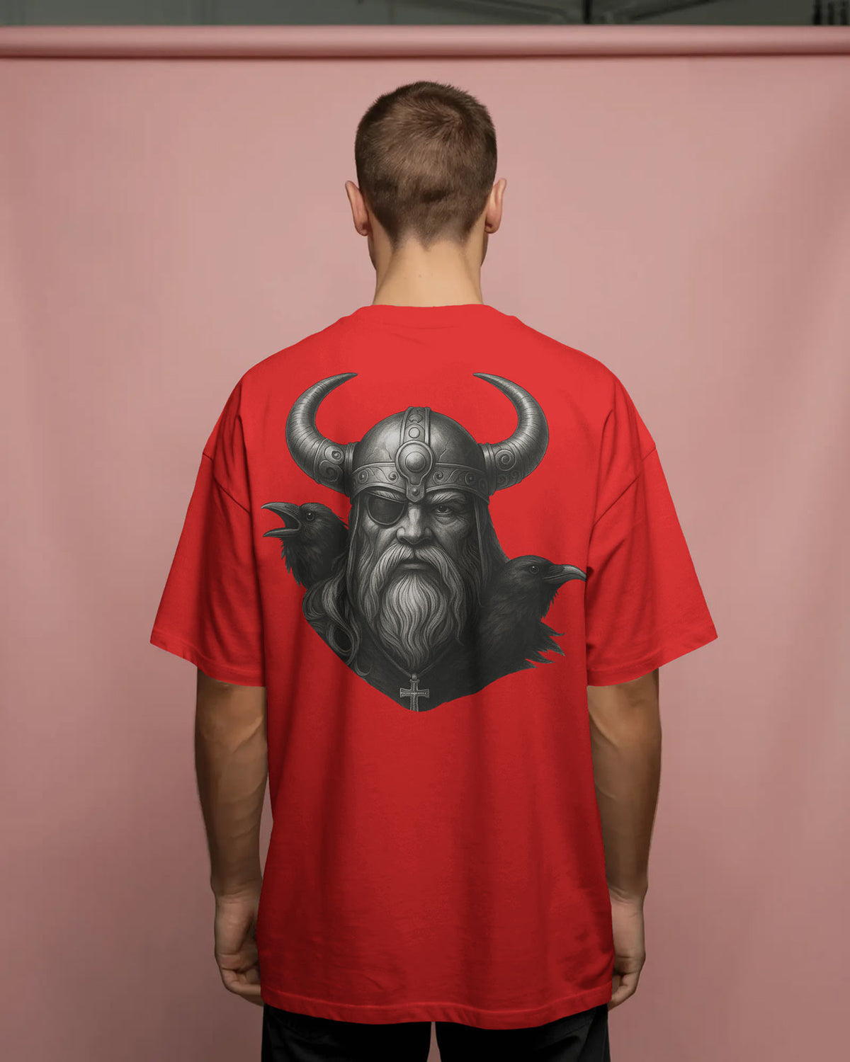 Viking Warrior Oversized T-Shirt for Men – Norse Streetwear by Bycads