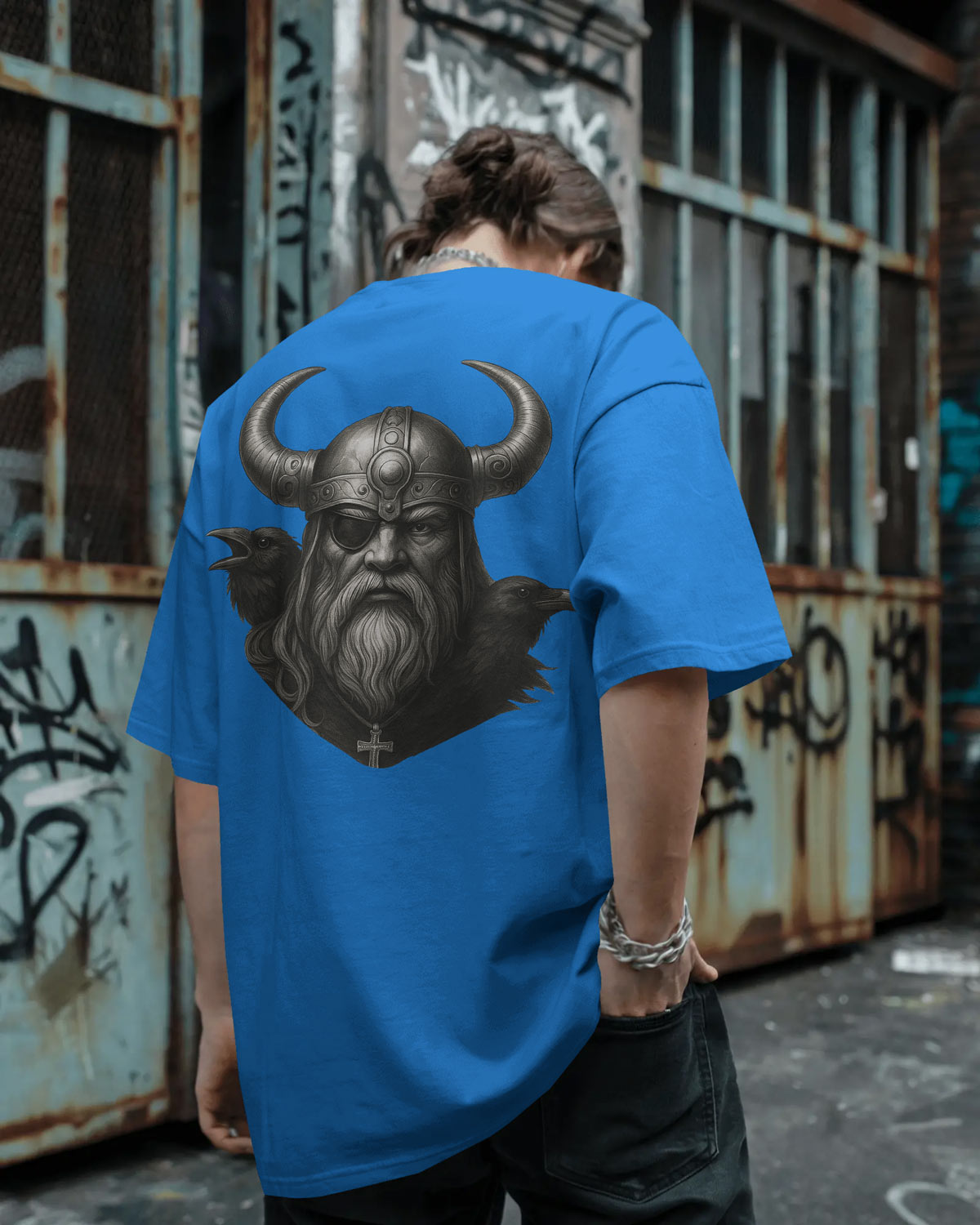 Viking Warrior Oversized T-Shirt for Men – Norse Streetwear by Bycads