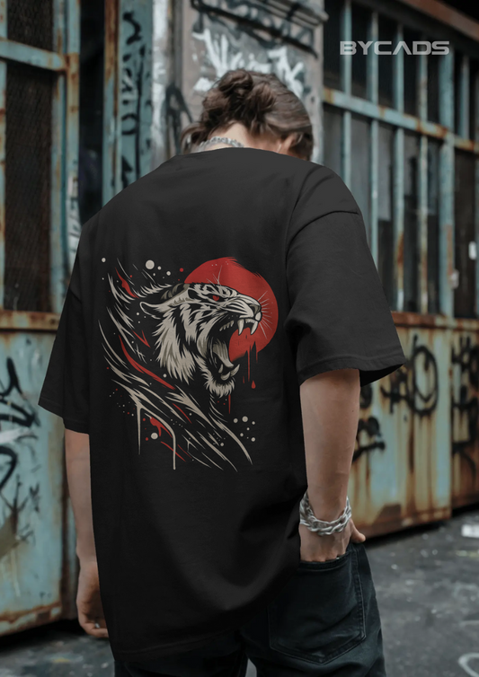 “Crimson Roar” Oversized Tiger Tee
