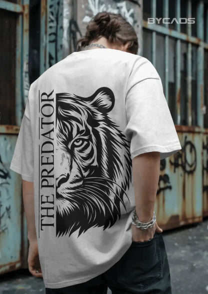 Predator Tiger Oversized T-Shirt for Men – Streetwear by Bycads