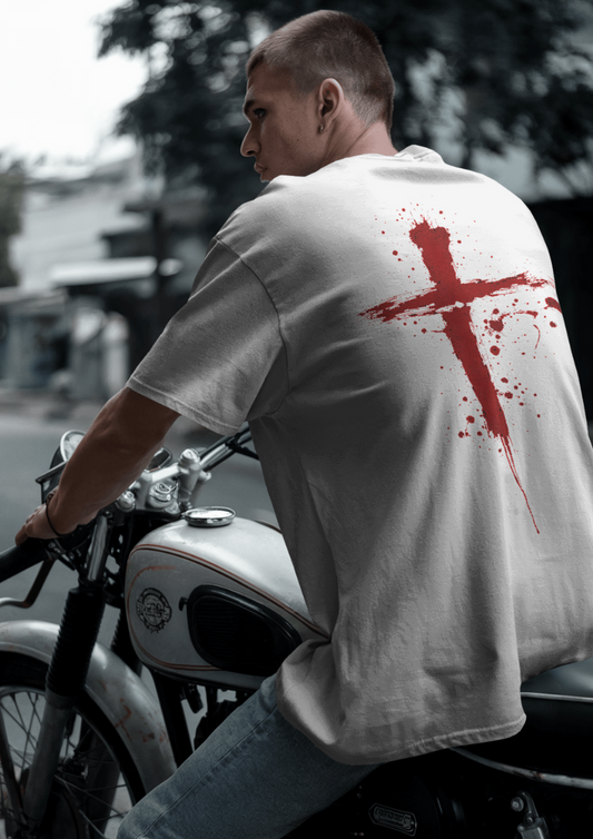 Bloodstroke Cross Oversized T-Shirt for Men