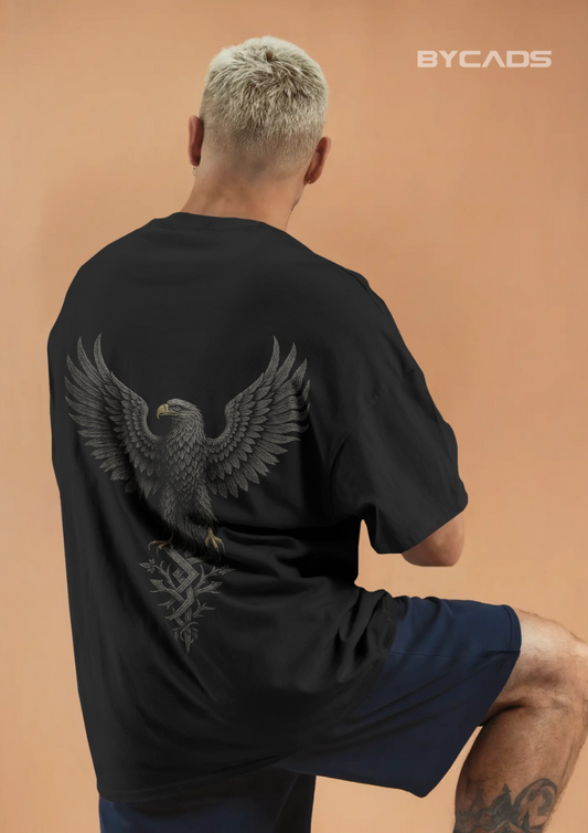 Majestic Eagle Oversized T-Shirt for Men – Bold Streetwear by Bycads