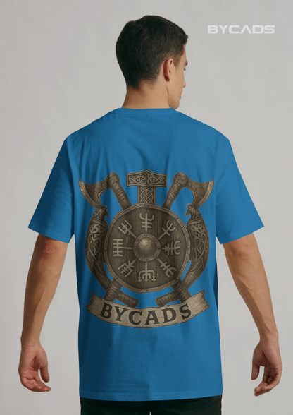 Viking Rune Shield Oversized T-Shirt – Nordic Warrior Series by Bycads