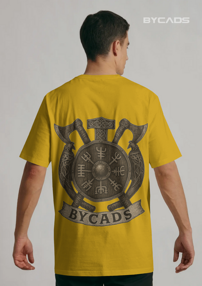 Viking Rune Shield Oversized T-Shirt – Nordic Warrior Series by Bycads