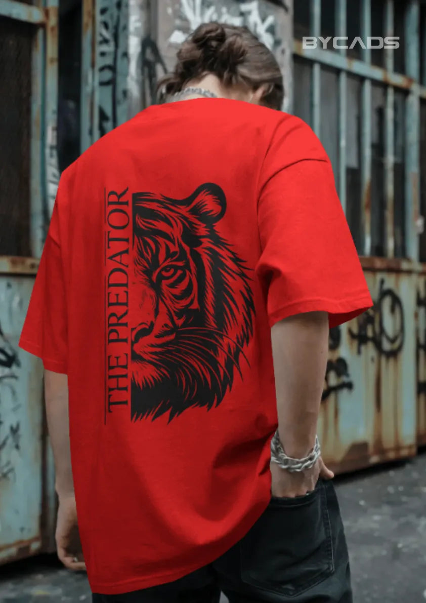 Predator Tiger Oversized T-Shirt for Men – Streetwear by Bycads