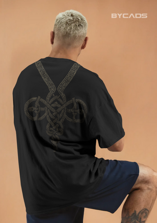 Norse Knotwork Oversized T-Shirt for Men – Viking Streetwear by Bycads