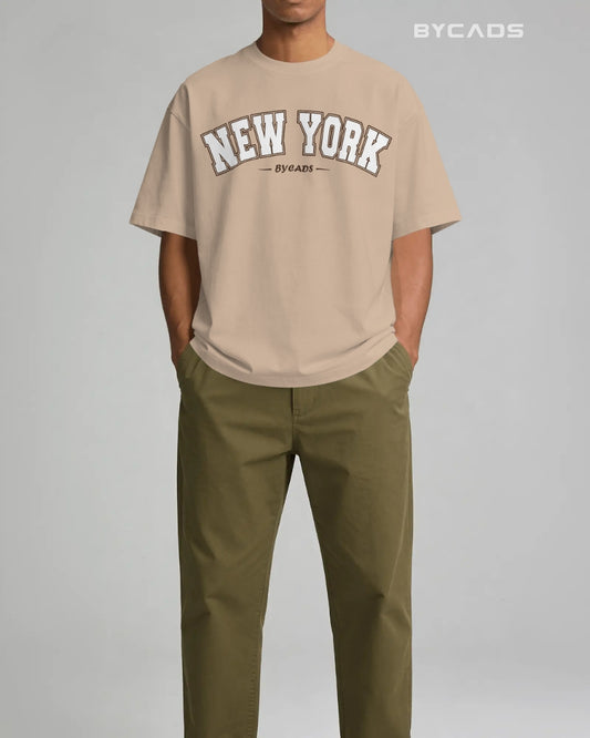 BYCADS New York Oversized T-Shirt for Unisex | Cotton Blend Drop Shoulder Relaxed Fit  | Casual Streetwear Unisex Oversized T-Shirt