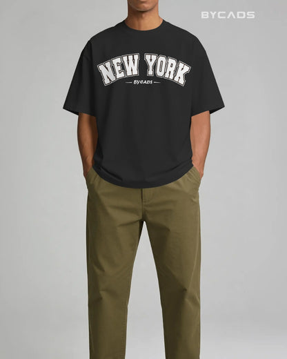 BYCADS New York Oversized T-Shirt for Unisex | Cotton Blend Drop Shoulder Relaxed Fit  | Casual Streetwear Unisex Oversized T-Shirt