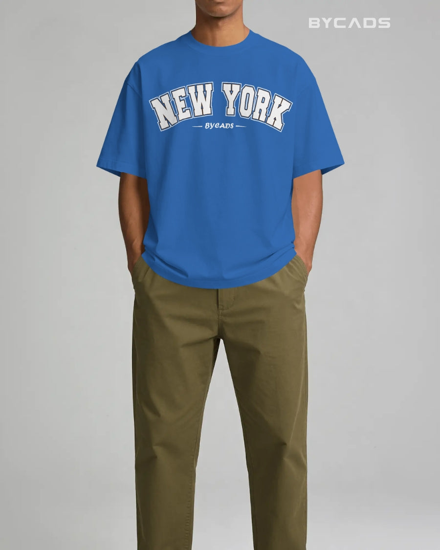 BYCADS New York Oversized T-Shirt for Unisex | Cotton Blend Drop Shoulder Relaxed Fit  | Casual Streetwear Unisex Oversized T-Shirt
