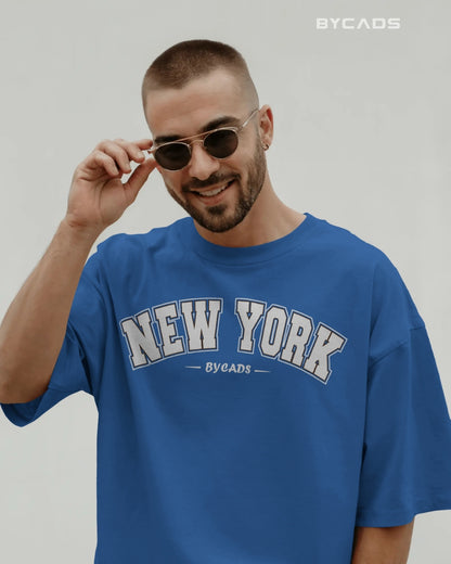 BYCADS New York Oversized T-Shirt for Unisex | Cotton Blend Drop Shoulder Relaxed Fit  | Casual Streetwear Unisex Oversized T-Shirt