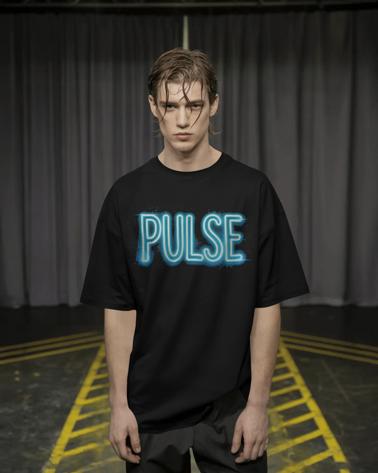 PULSE Neon Graphic Oversized Unisex T-Shirt cotton blend - BYCADS