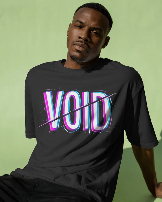 VOID Neon Glitch Graphic Unisex Streetwear cotton blend T-Shirt - BYCADS