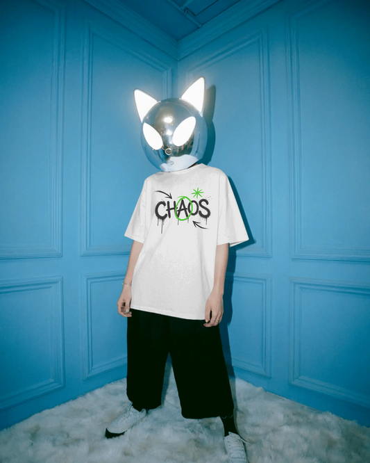 CHAOS Graphic Oversized Unisex T-Shirt cotton blend - BYCADS