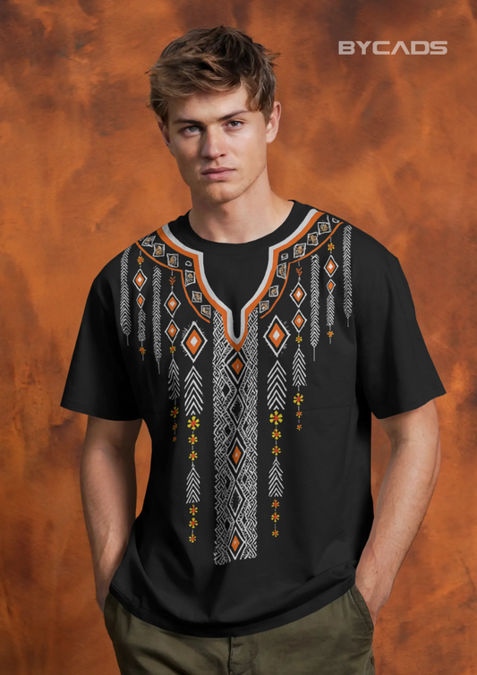 “Tribal Spirit” Oversized Ethnic Print Tee