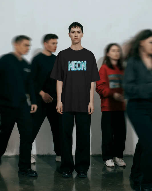 NEON Graphic Oversized Unisex T-Shirt cotton blend - BYCADS